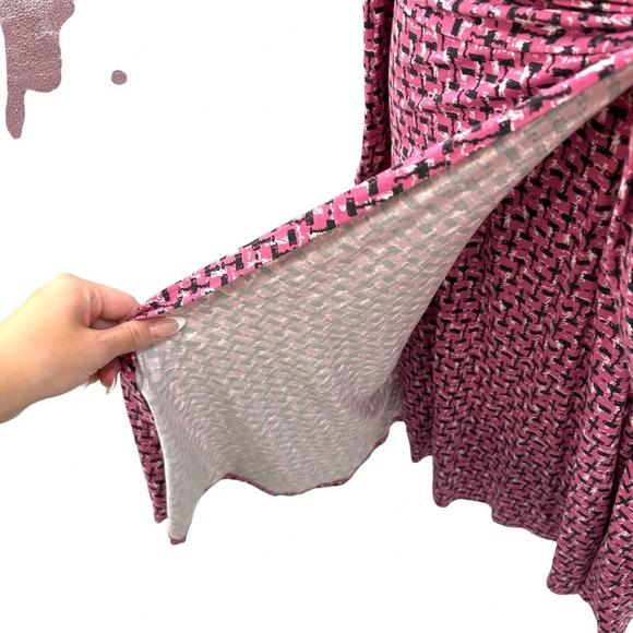 Boden‎ Silvia Long Sleeve A-line Faux Tie Wrap Dress Pink Size US 12R - Picture 5 of 9